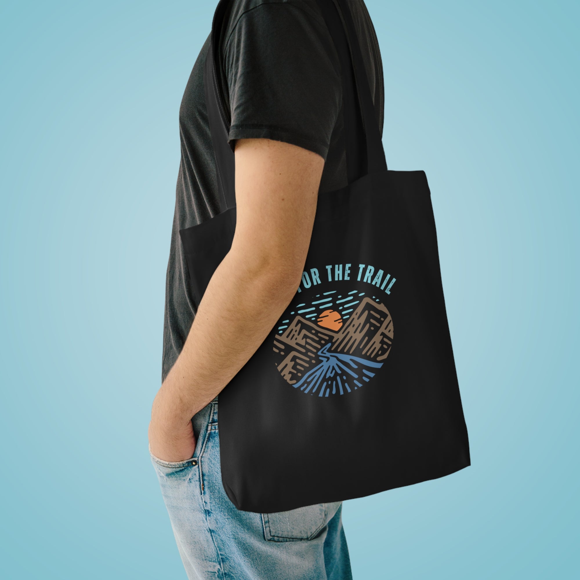 Mountain Adventure Cotton Tote Bag, Eco-Friendly Shopping Carryall, Made for the Trail, Hiking Bag, Reusable Grocery Tote